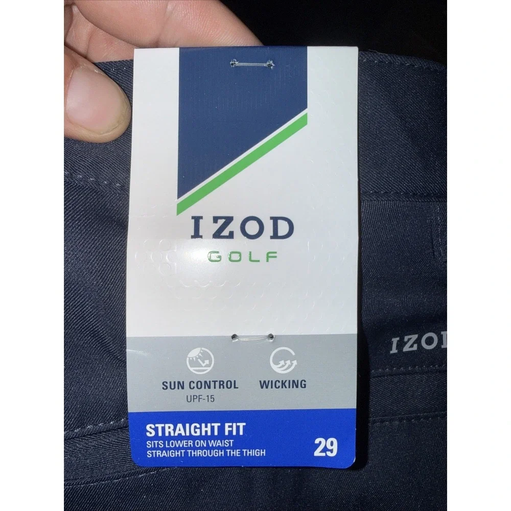 IZOD Golf Men's Shorts 29 Navy Blue Straight Fit UPF 15 Wicking NWT